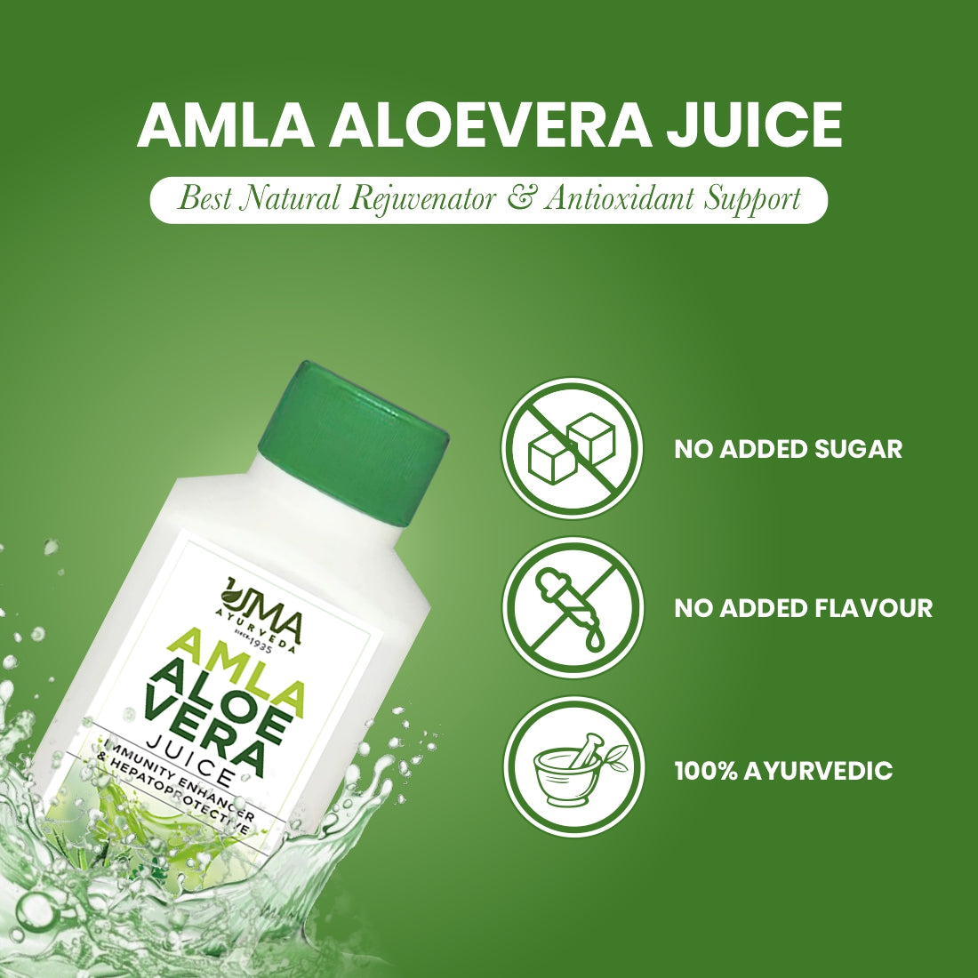 Amla Aloe Vera Juice | Hair, Skin, Immunity & Digestion | 1L