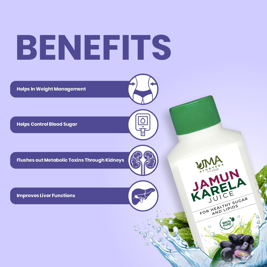 Jamun Karela Juice | Manage Blood Sugar & Boost Digestion | 1L