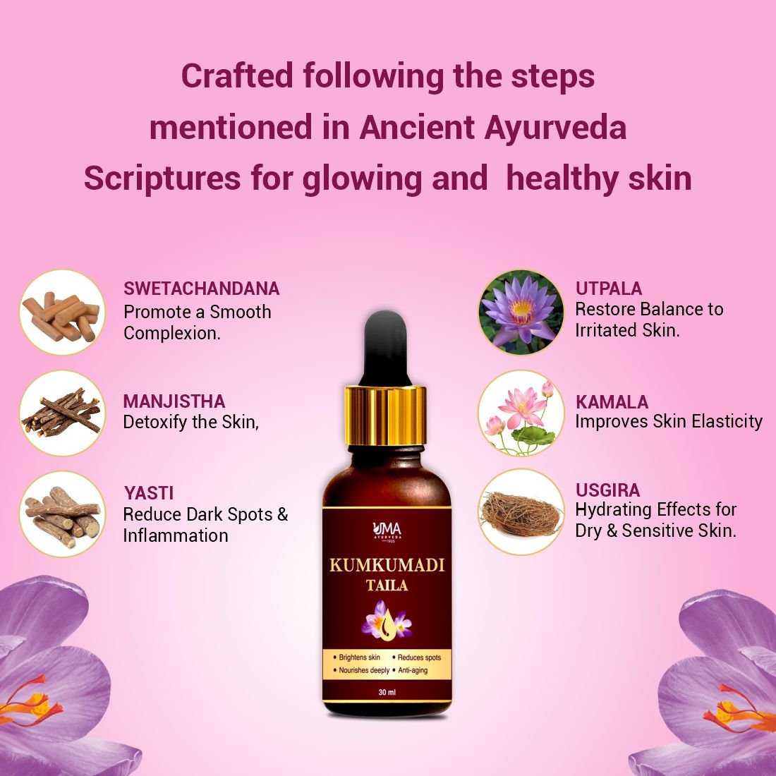 Kumkumadi Oil | Radiant Skin Care & Natural Glow Support | 30 ML