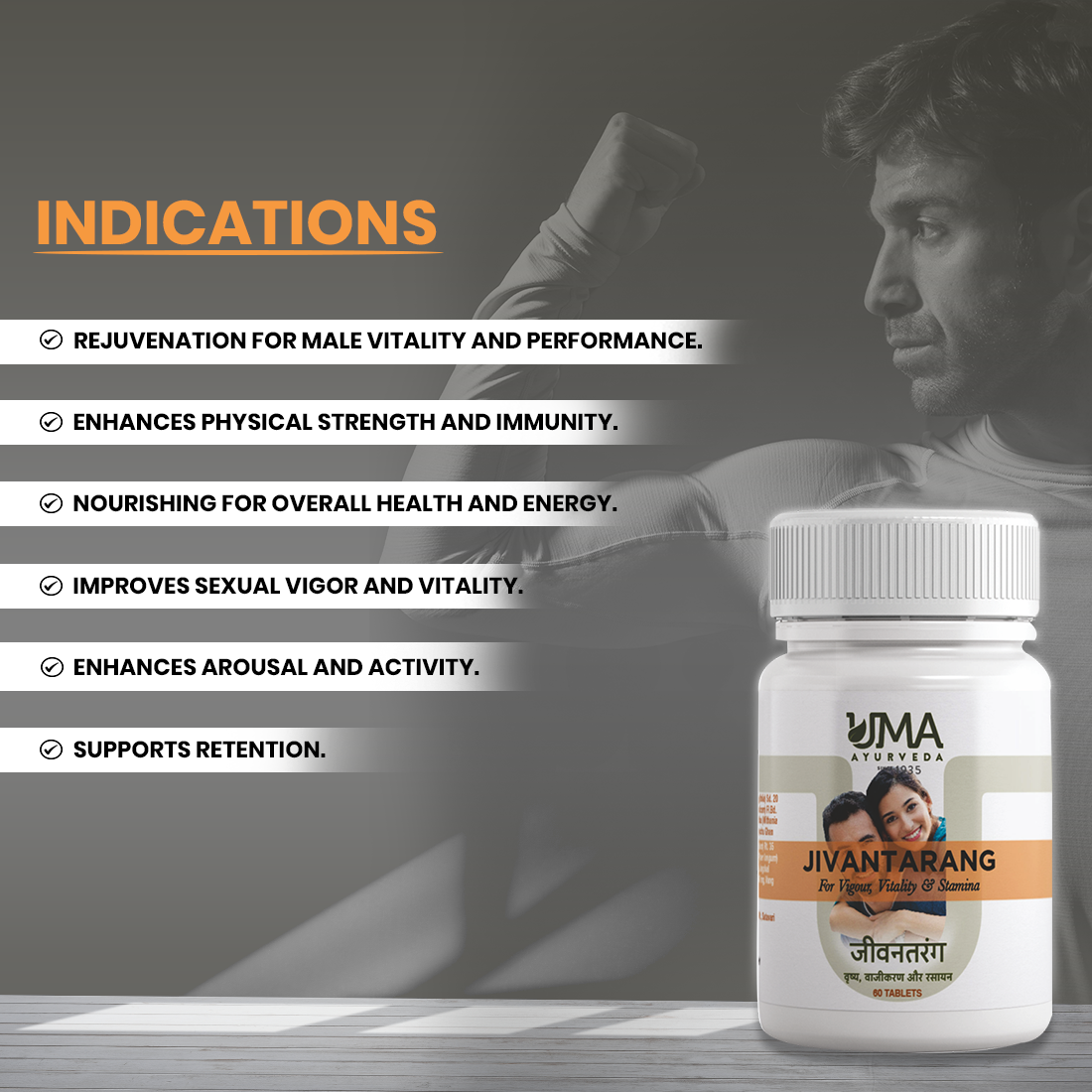 Jivantarang for Men | Stamina, Vigor & Lasting Energy | 15+ Powerful Herbs | 60 Tab