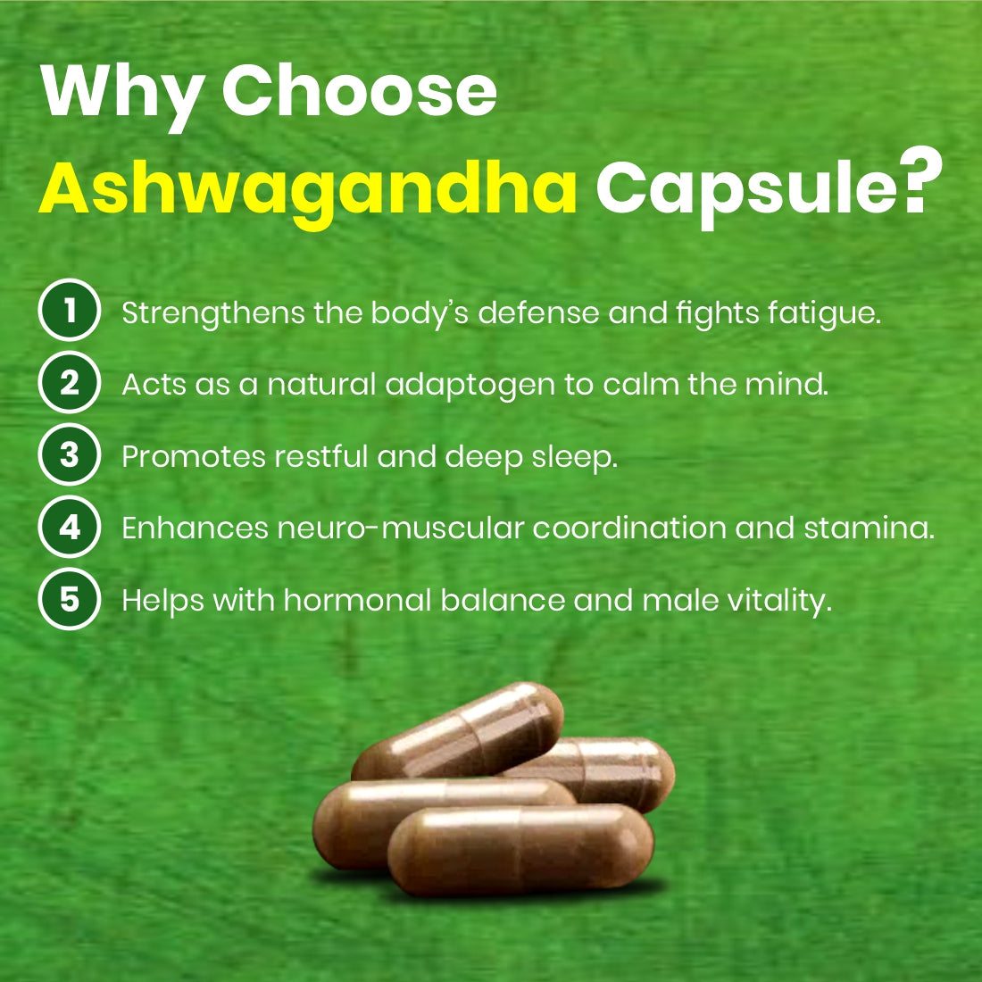 Ashwagandha Capsules for Anxiety Stress Reliever