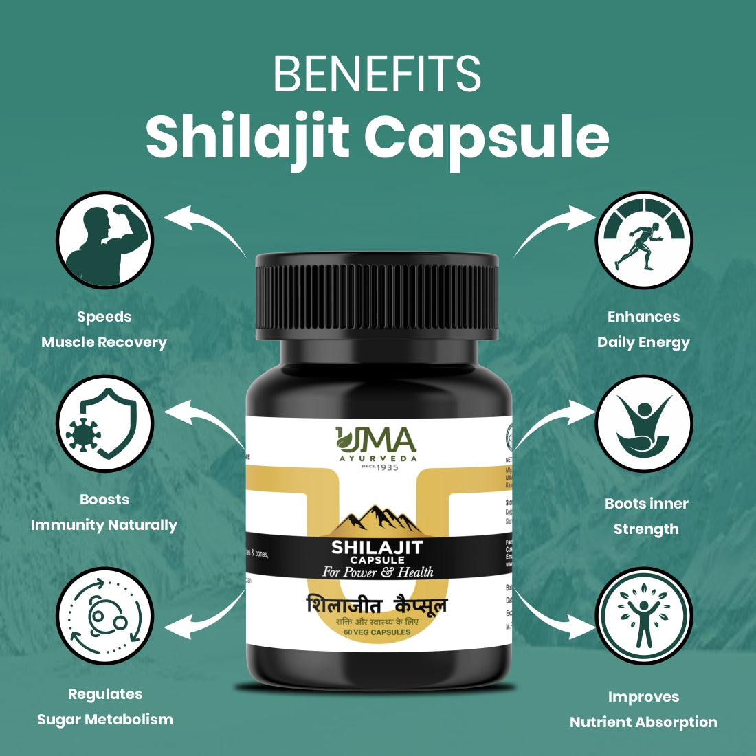 Uma Ayurveda Shilajit Capsule For Vitality and Strength