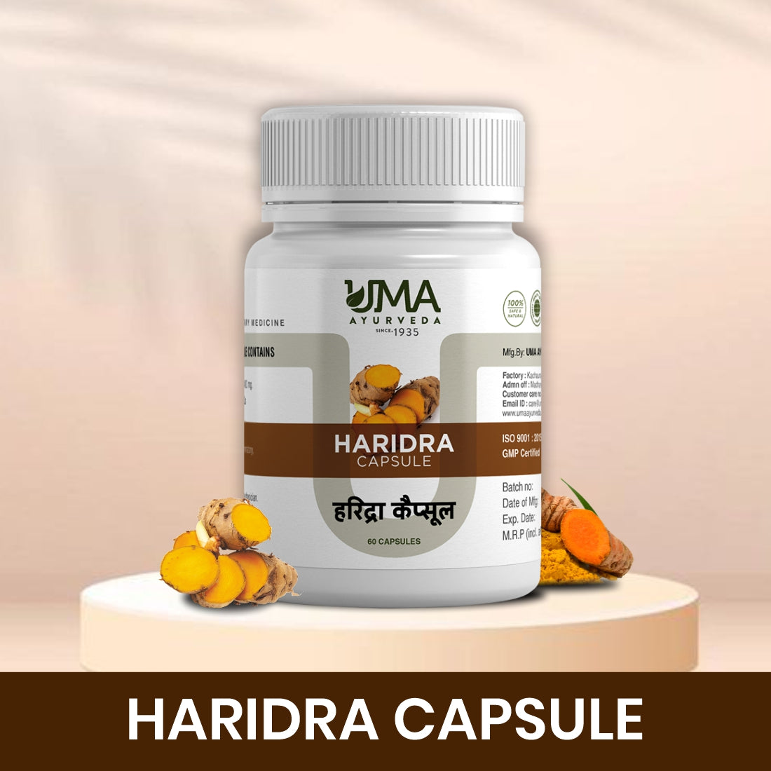 Haridra Capsules | Ayurvedic Skin & Joint Wellness Formula | 60 Tab