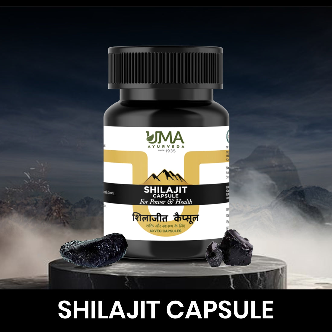 Uma Ayurveda Shilajit Capsule For Vitality and Strength