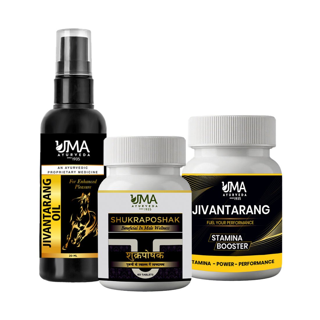 Men’s Performance & Wellness Kit | Jivantarang Tab & Oil + Shukraposhak Tab | Combo Pack