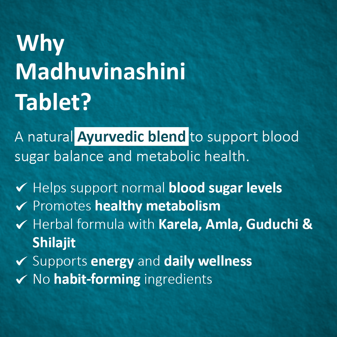 Madhuvinashini | Made with 10+ Herbs | 60 Tab