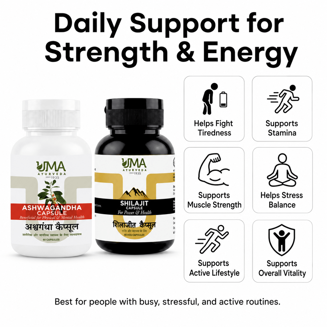 Ashwagandha + Shilajit Capsule | Combo (Pack of 2)