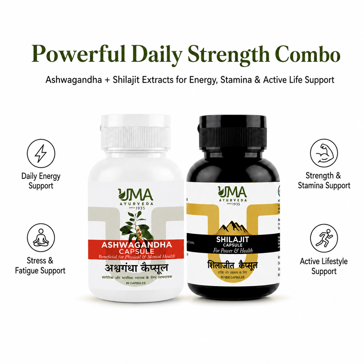 Ashwagandha + Shilajit Capsule | Combo (Pack of 2)