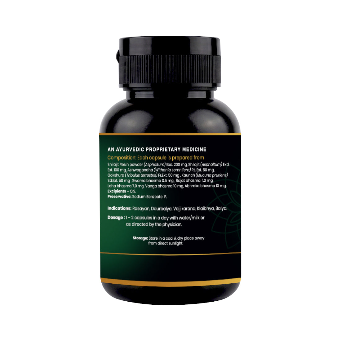 Shilajit Gold | Shilajit, Swarna, Rajat Bhasma & 7 Potent Herbs | 30 C