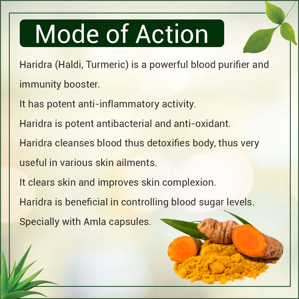 Haridra Capsules | Ayurvedic Skin & Joint Wellness Formula | 60 Tab