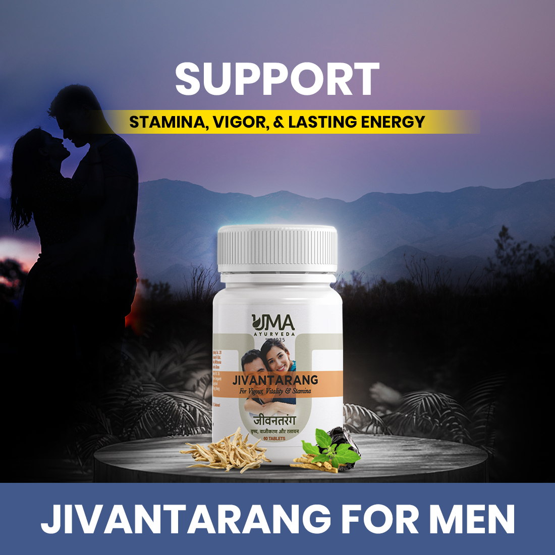 Jivantarang for Men | Stamina, Vigor & Lasting Energy | 15+ Powerful Herbs | 60 Tab