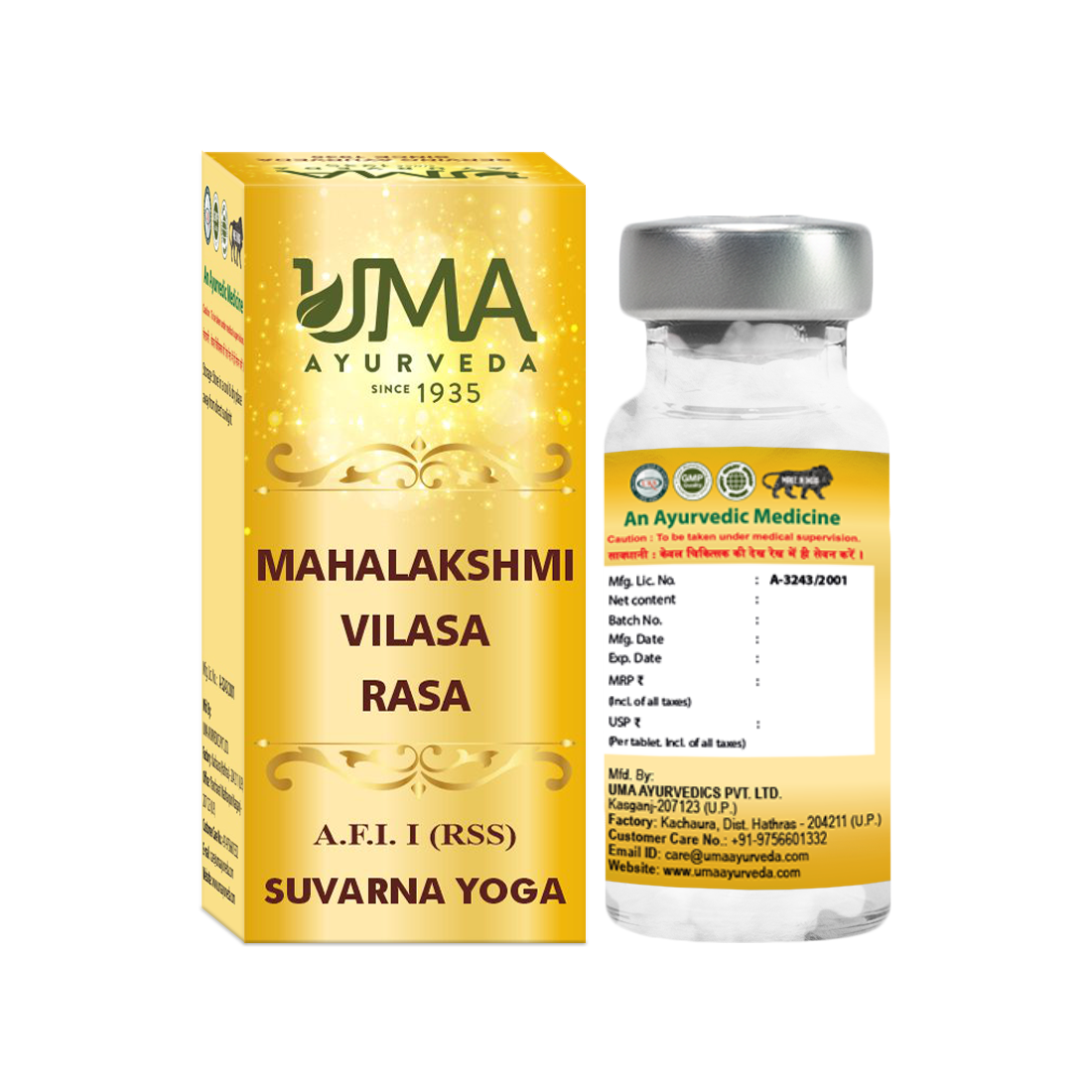 Mahalaxmivilasa Rasa Ayurvedic Gold Tablet