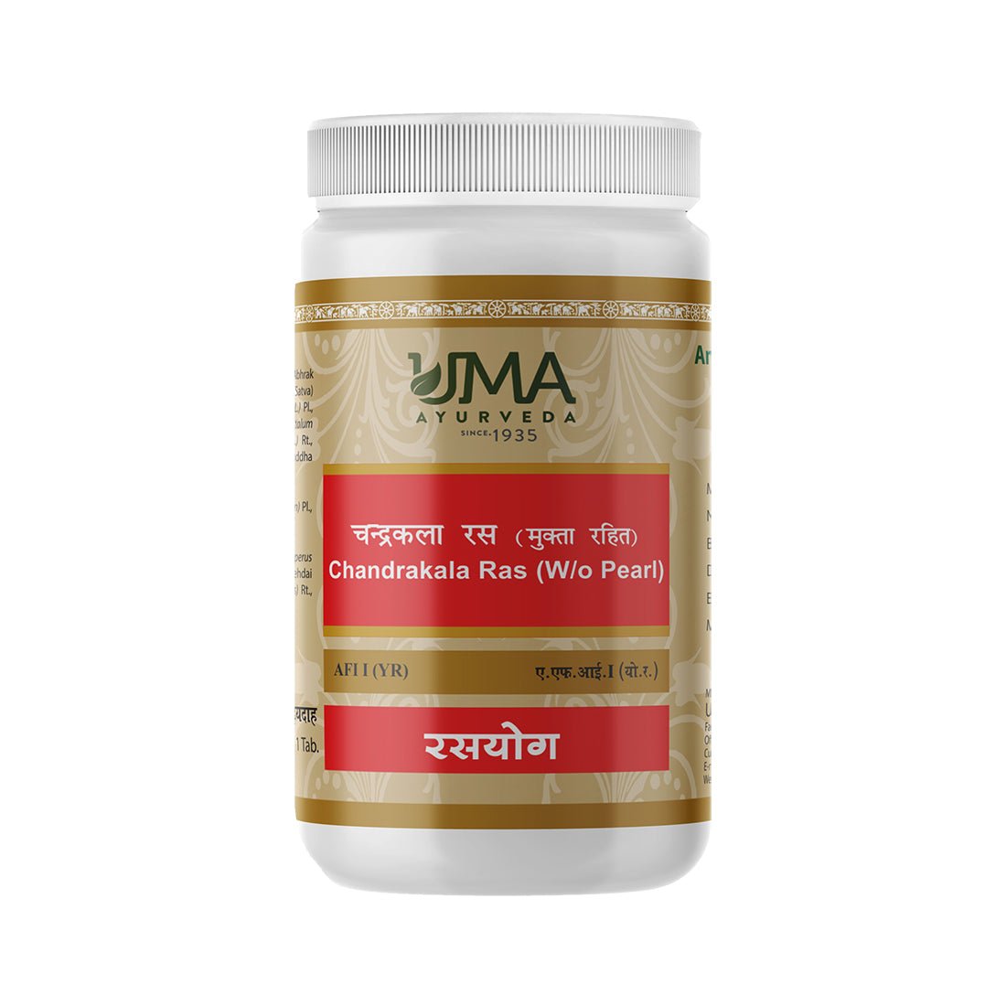 Uma Ayurveda Chandrakala Ras (W/O) Pearls Tablets