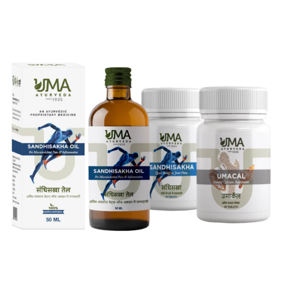 Sandhisakha + Umacal Tablets & Oil | Combo (Pack of 3)