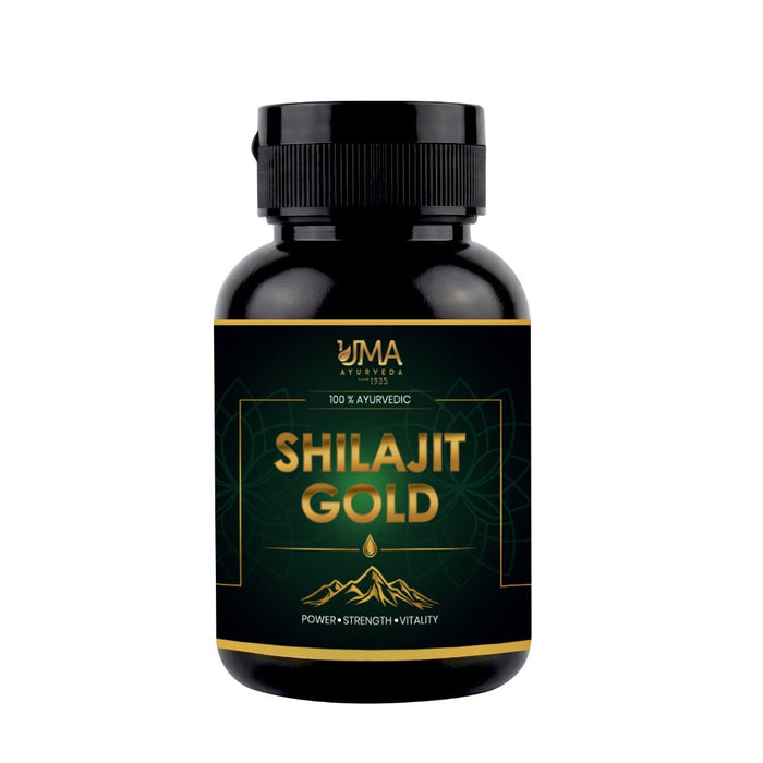 Shilajit Gold | Shilajit, Swarna, Rajat Bhasma & 7 Potent Herbs | 30 C