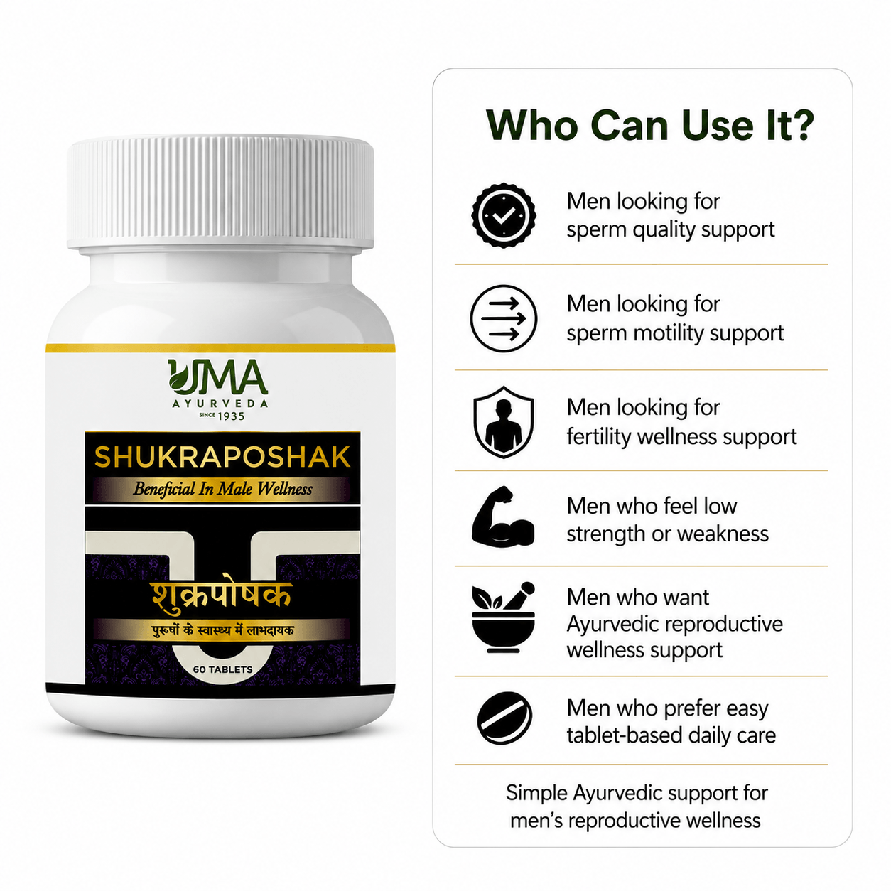 Shukraposhak for Men | Strength & Vitality Support | 60 Tab