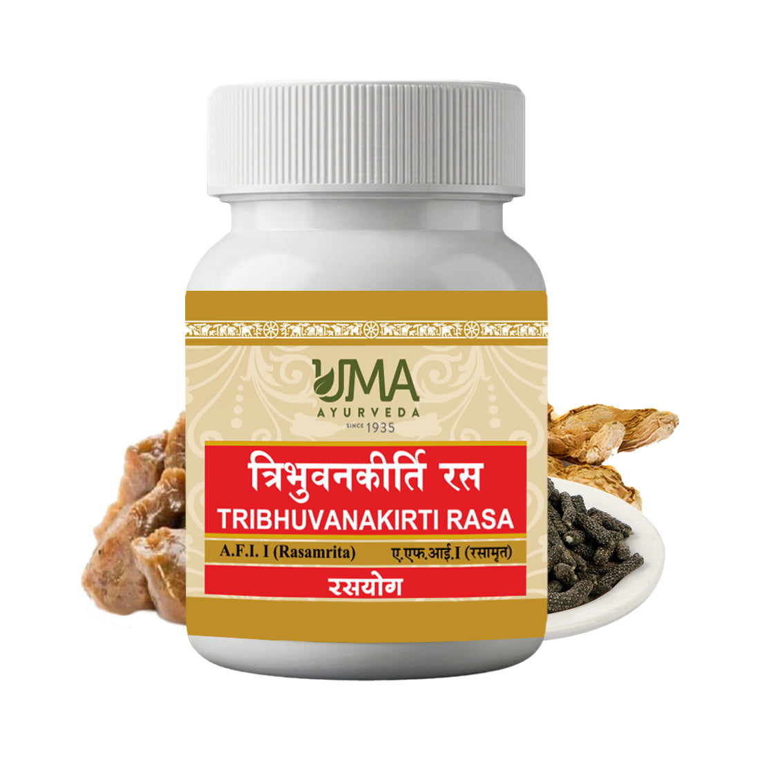 Uma Ayurveda Tribhuvan Kirti Ras Tablets