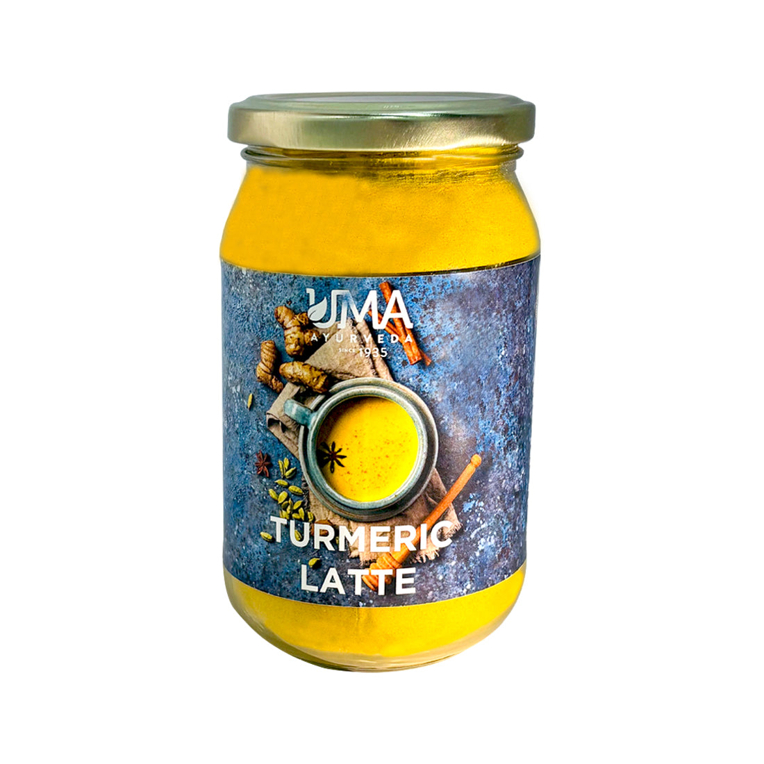 Uma Ayurveda Turmeric Latte 125 gm | Turmeric Latte Golden Milk Mix for Immunity, Glowing Skin & Joint Pain Relief | Antioxidant & Anti-Inflammatory Haldi Latte | Caffeine-Free Health Drink