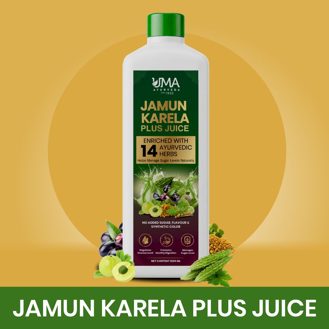 Jamun Karela Plus | 14 Herbs | Daily Metabolic Support | 1L